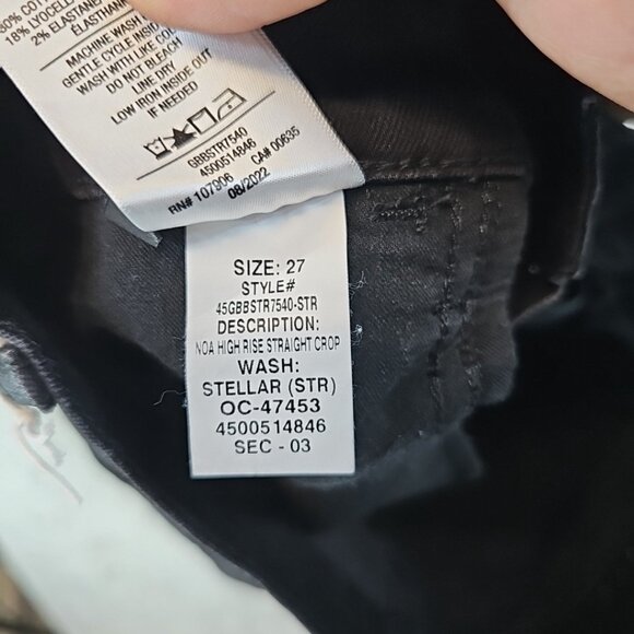 Hudson Jeans Womens Size 27 Waxed Black Noa High Rise Straight Crop Stretch - Picture 6 of 12